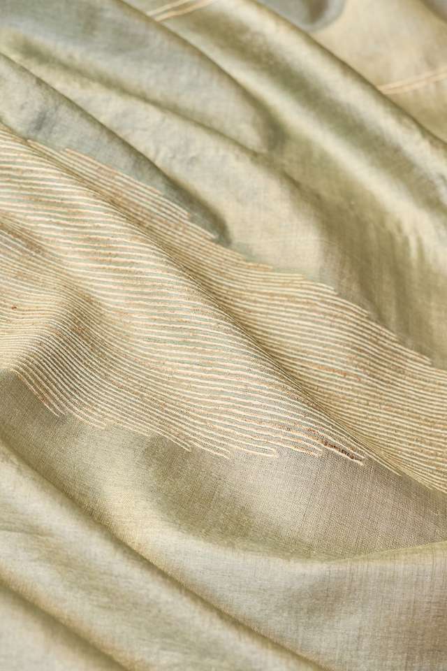 Green Chattisgarh Woven Pure Tussar Silk Saree thumbnail image number null