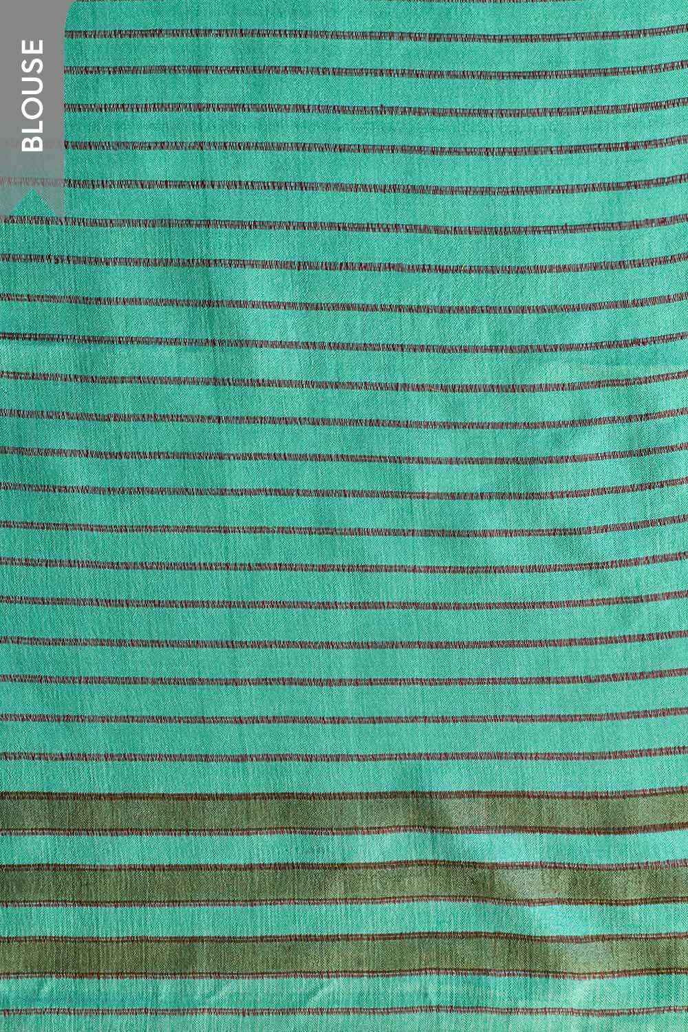 Dark Green Chattisgarh Block Printed Pure Tussar Silk Saree image number null