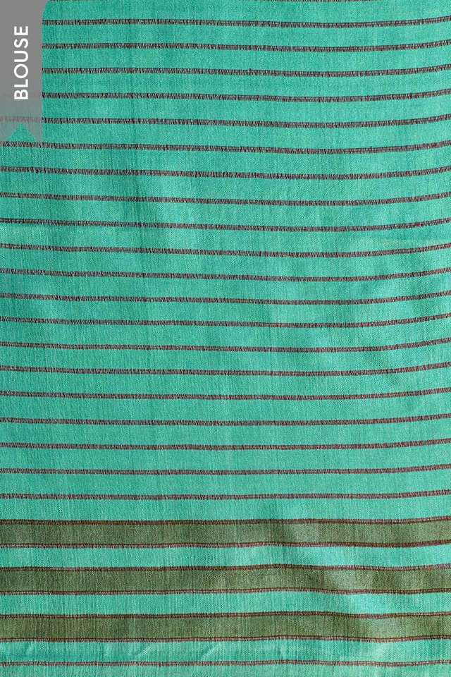 Dark Green Chattisgarh Block Printed Pure Tussar Silk Saree thumbnail image number null