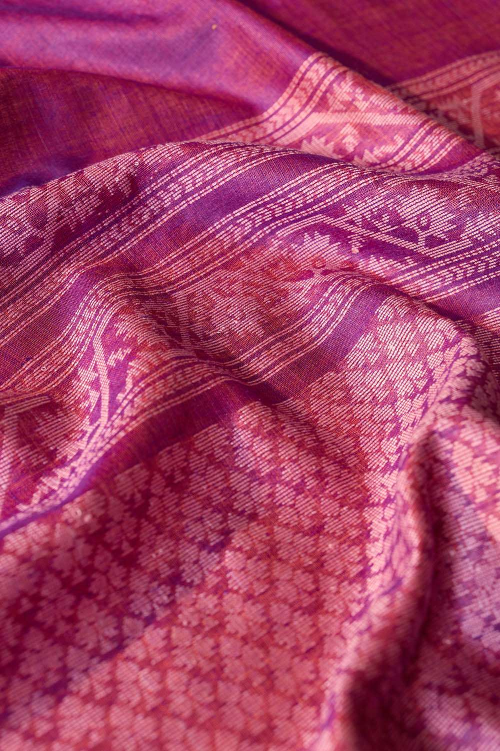Purple Chattisgarh Woven Pure Tussar Silk Saree image number null
