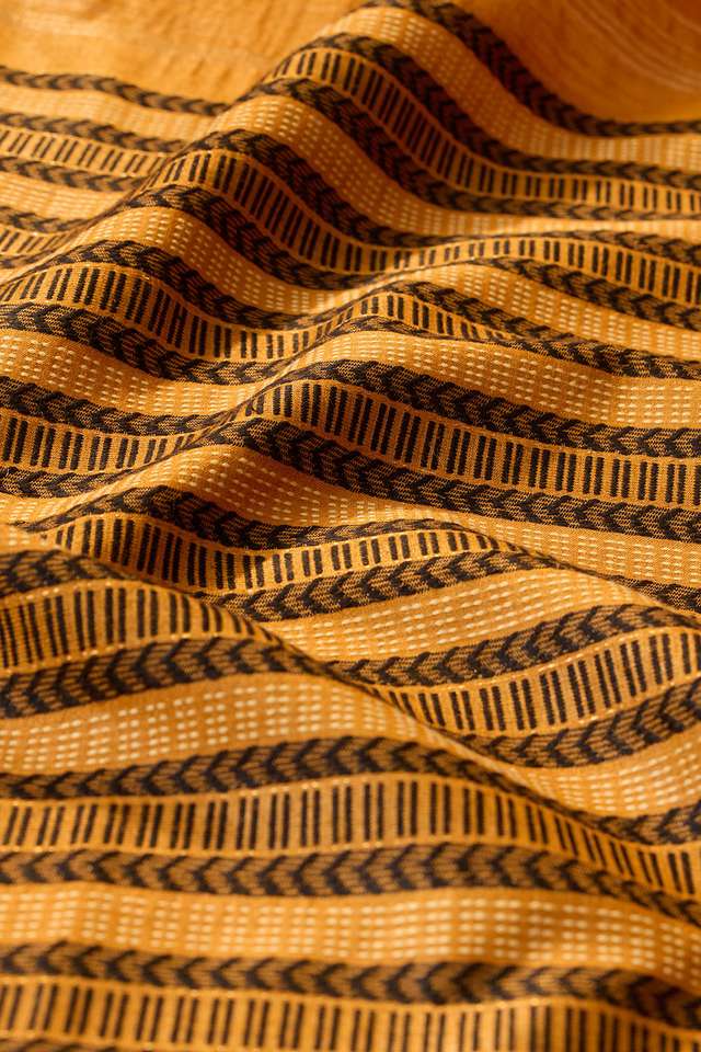 Orange Chattisgarh Woven Pure Tussar Silk Saree thumbnail image number null
