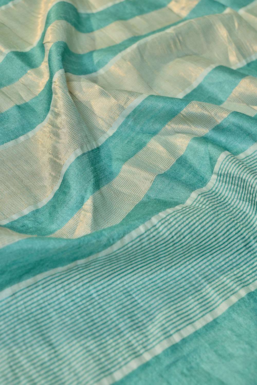 Light Blue Chattisgarh Woven Pure Tussar Silk Saree image number null