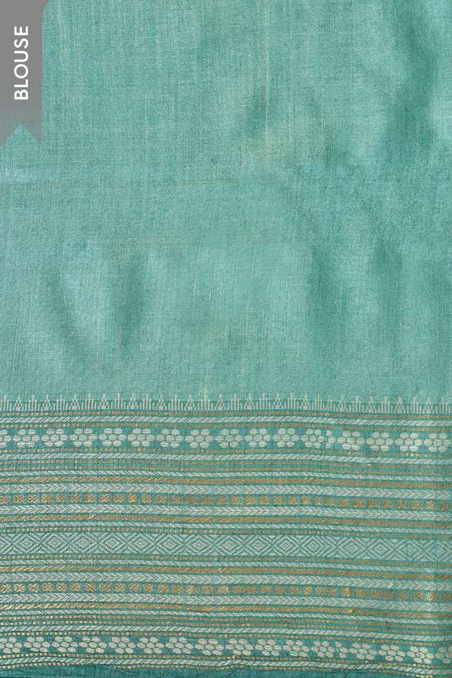 Light Blue Chattisgarh Woven Pure Tussar Silk Saree thumbnail image number null