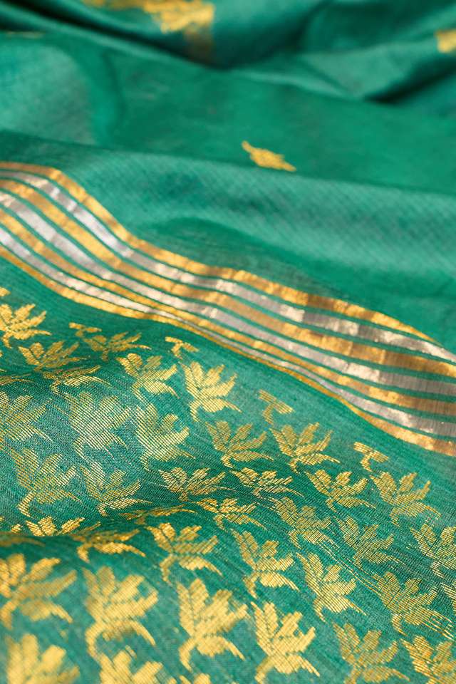 Green Chattisgarh Woven Pure Tussar Silk Saree thumbnail image number null