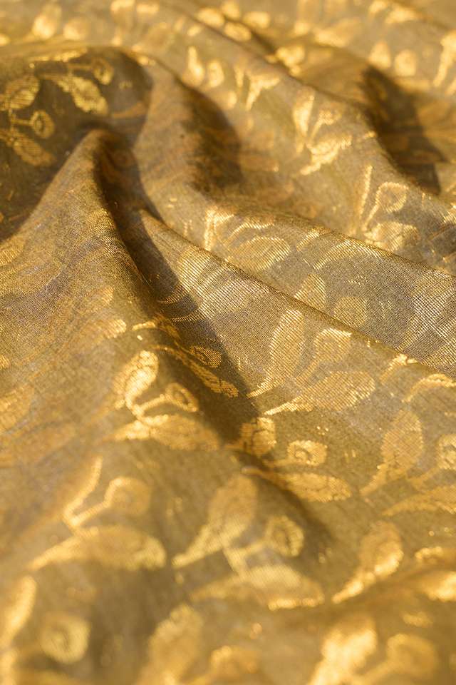 Dark Green Chattisgarh Woven Pure Tussar Silk Saree thumbnail image number null