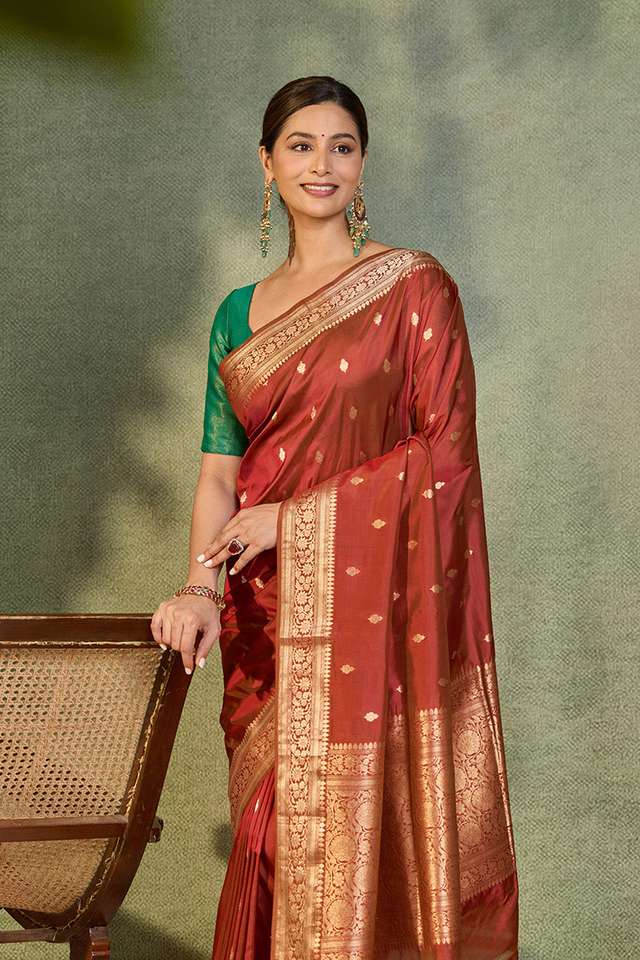 Light Violet Woven Pure Silk Cotton Maheshwari Saree