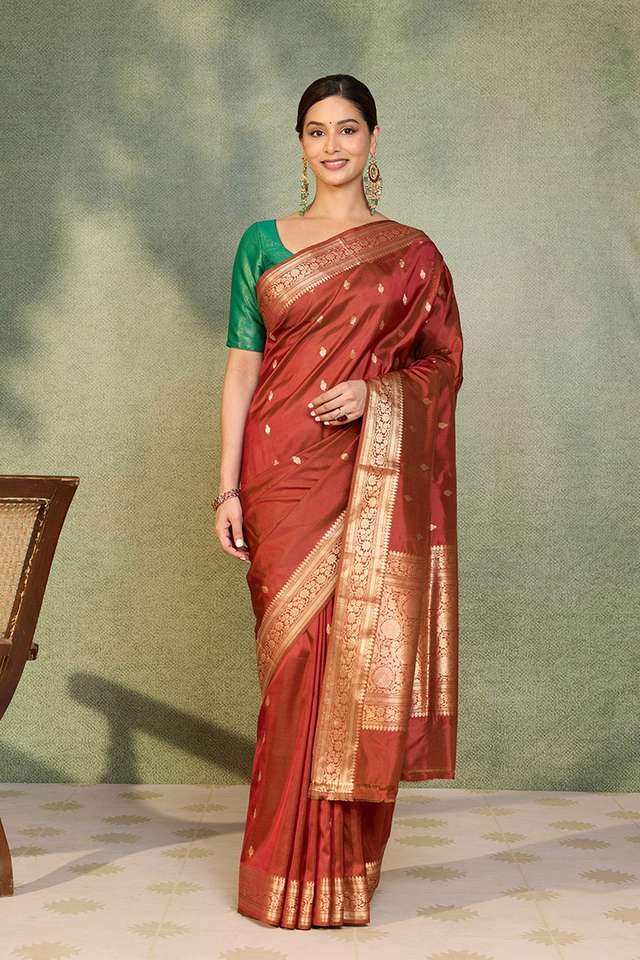 Light Violet Woven Pure Silk Cotton Maheshwari Saree thumbnail image number null