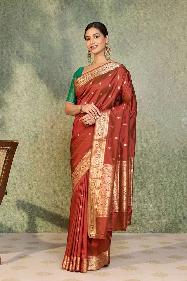 Light Violet Woven Pure Silk Cotton Maheshwari Saree thumbnail image number null
