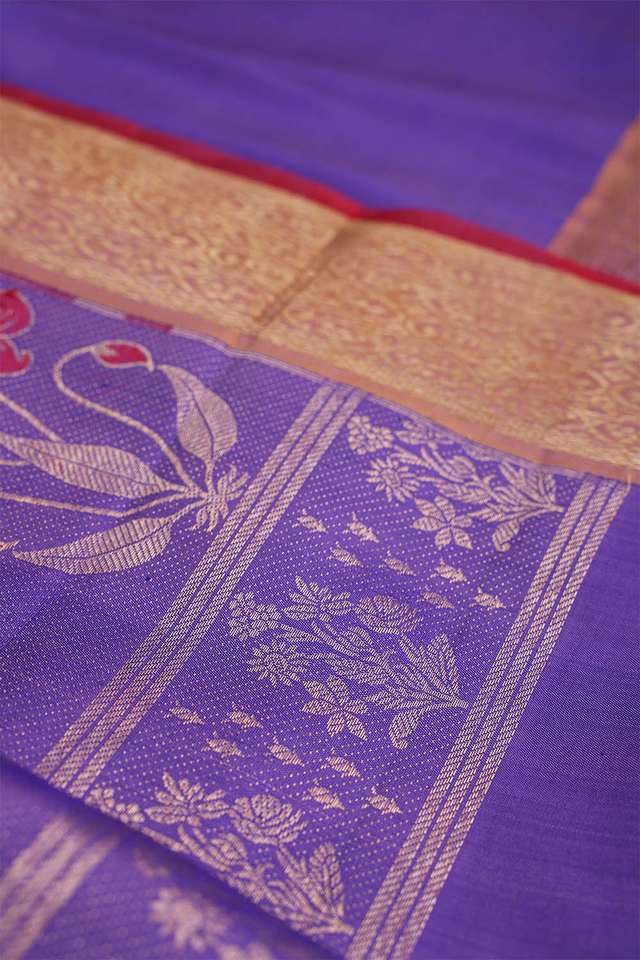 Purple Kanjivaram Silk Saree thumbnail image number null