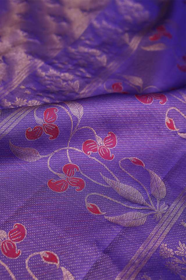 Purple Kanjivaram Silk Saree thumbnail image number null