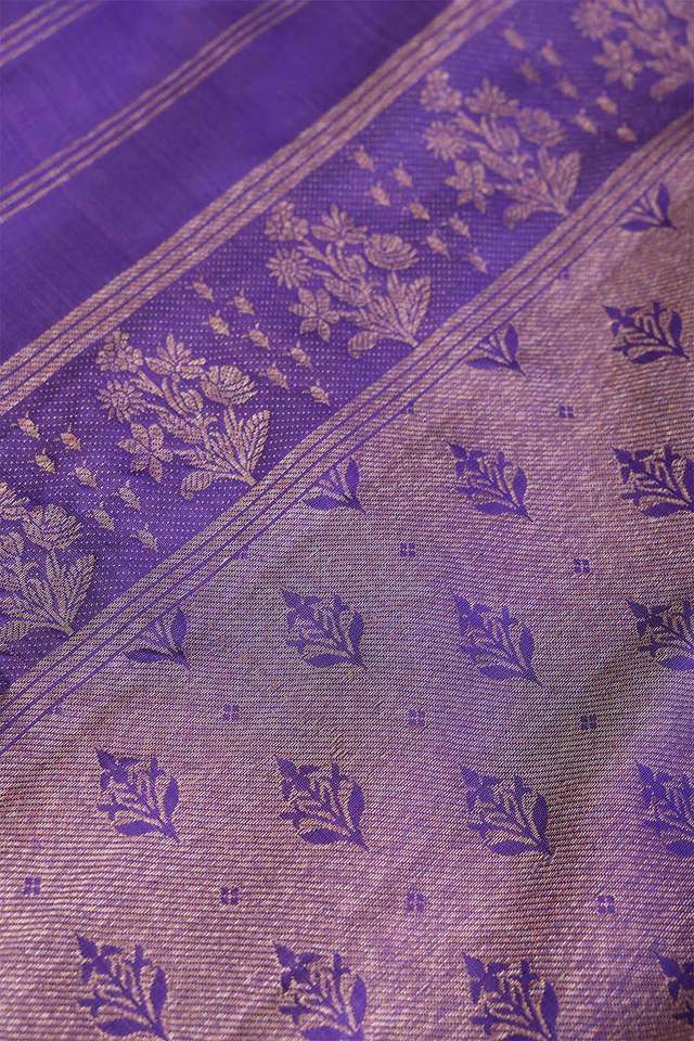 Purple Kanjivaram Silk Saree thumbnail image number null