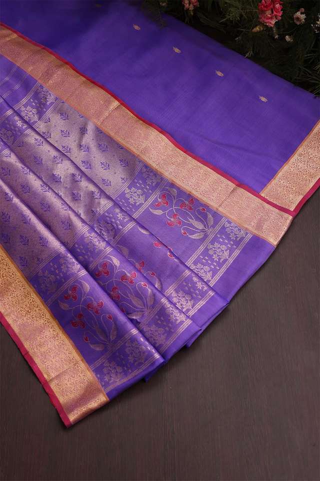 Purple Kanjivaram Silk Saree thumbnail image number null
