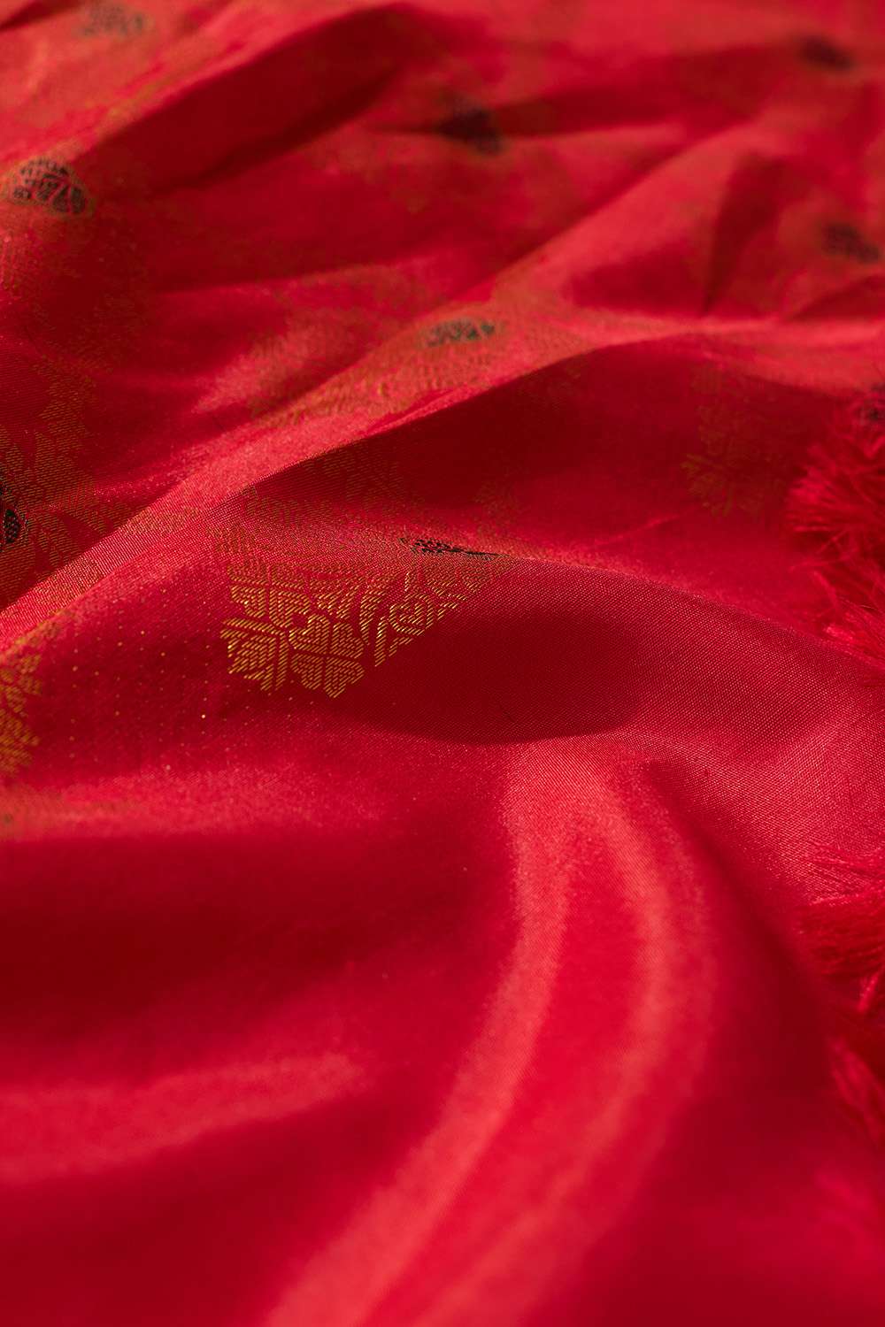 Dark Red Brocade Kanjivaram Pure Silk Saree image number null