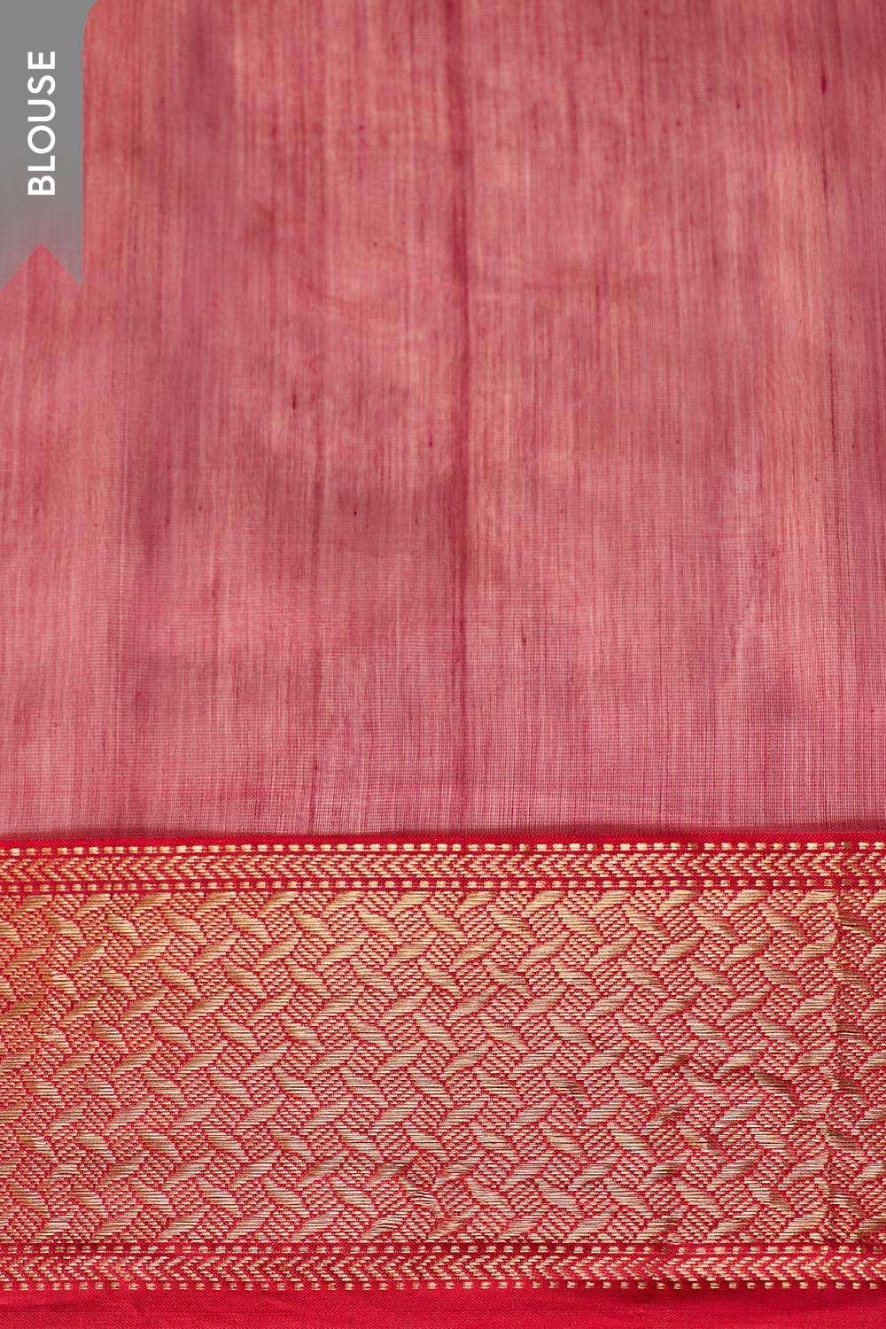 Pink Woven Pure Silk Cotton Maheshwari Saree image number null