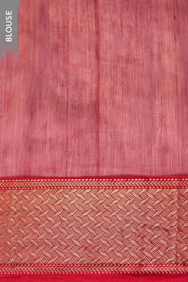 Pink Woven Pure Silk Cotton Maheshwari Saree thumbnail image number null