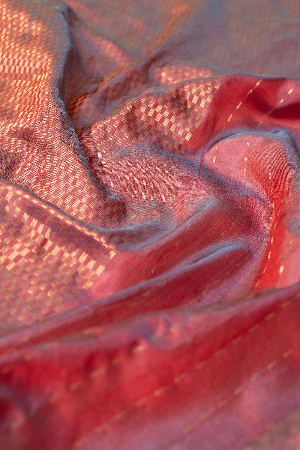Red Woven Pure Silk Maheshwari Saree image number null