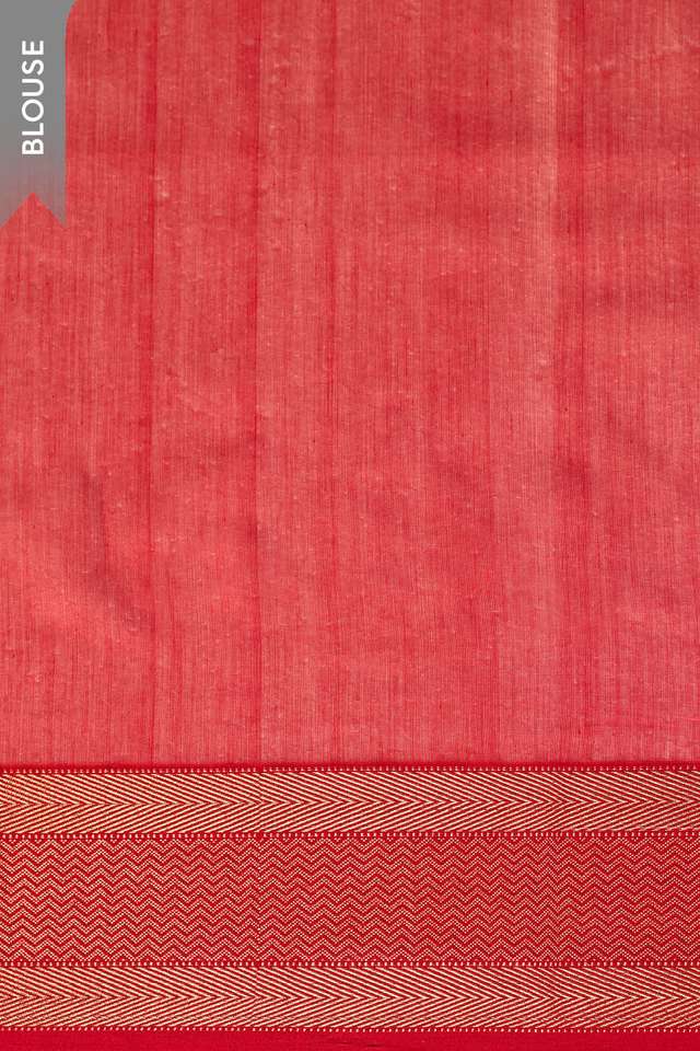 Red Woven Pure Silk Cotton Maheshwari Saree thumbnail image number null