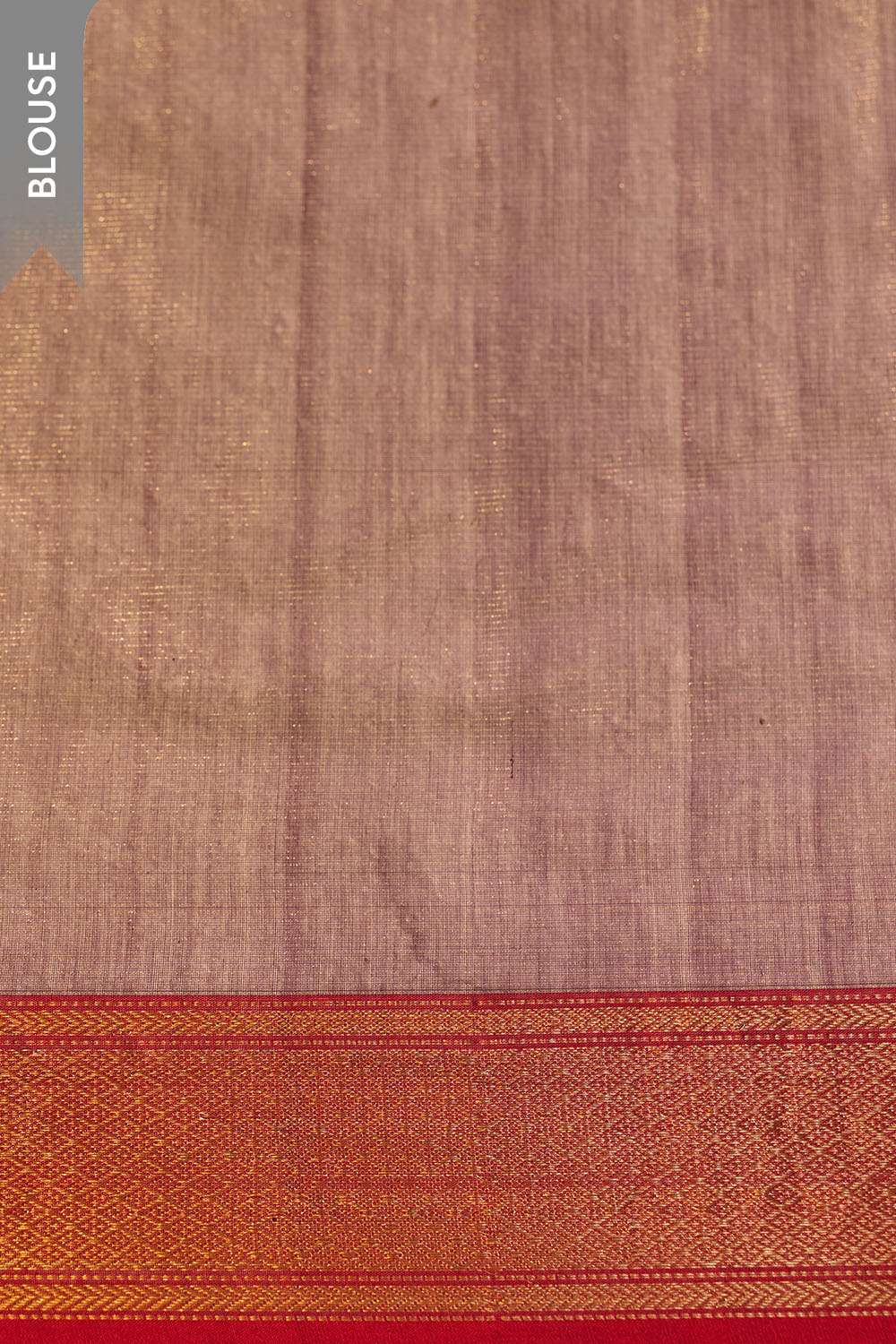 Purple Woven Pure Tissue Cotton Maheshwari Saree image number null