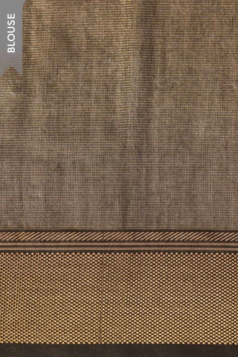 Gold Beige Woven Pure Tissue Cotton Maheshwari Saree image number null