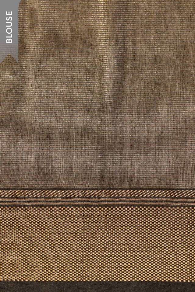 Gold Beige Woven Pure Tissue Cotton Maheshwari Saree thumbnail image number null
