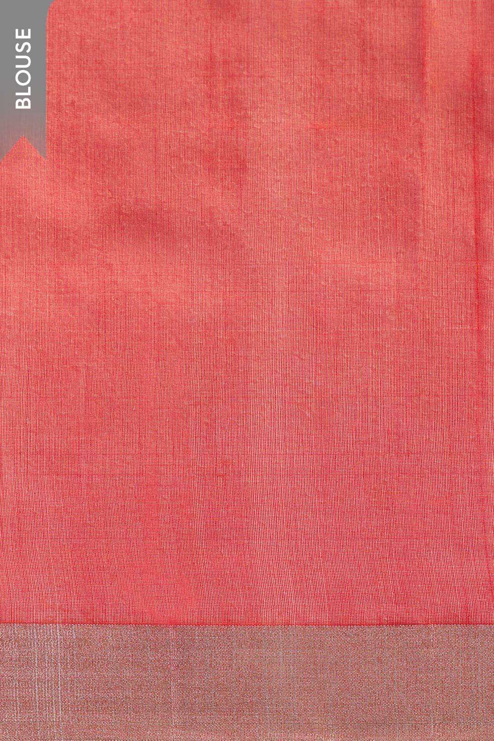 Red Woven Pure Silk Cotton Chanderi Saree image number null