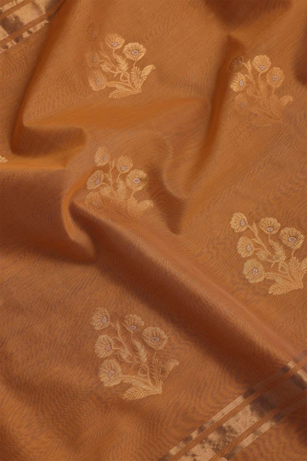 Light Orange Chanderi Silk Cotton Saree image number null