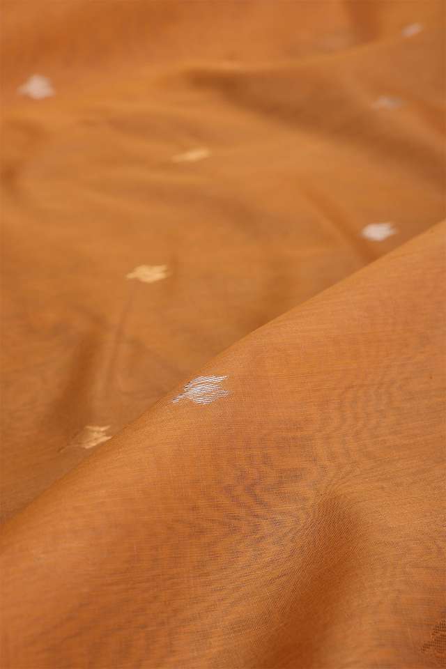 Light Orange Chanderi Silk Cotton Saree thumbnail image number null