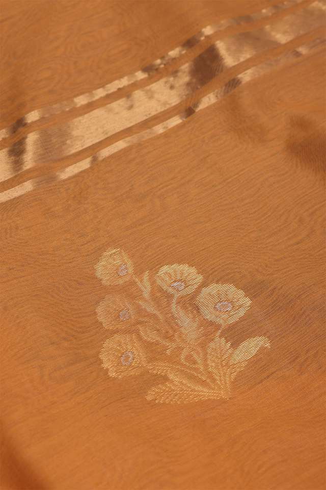 Light Orange Chanderi Silk Cotton Saree thumbnail image number null