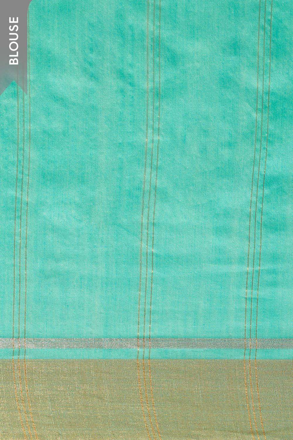 Light Blue Woven Pure Silk Cotton Chanderi Saree image number null
