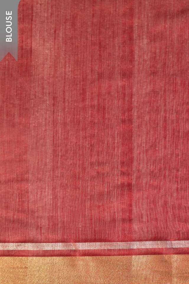 Red Woven Pure Silk Cotton Chanderi Saree thumbnail image number null