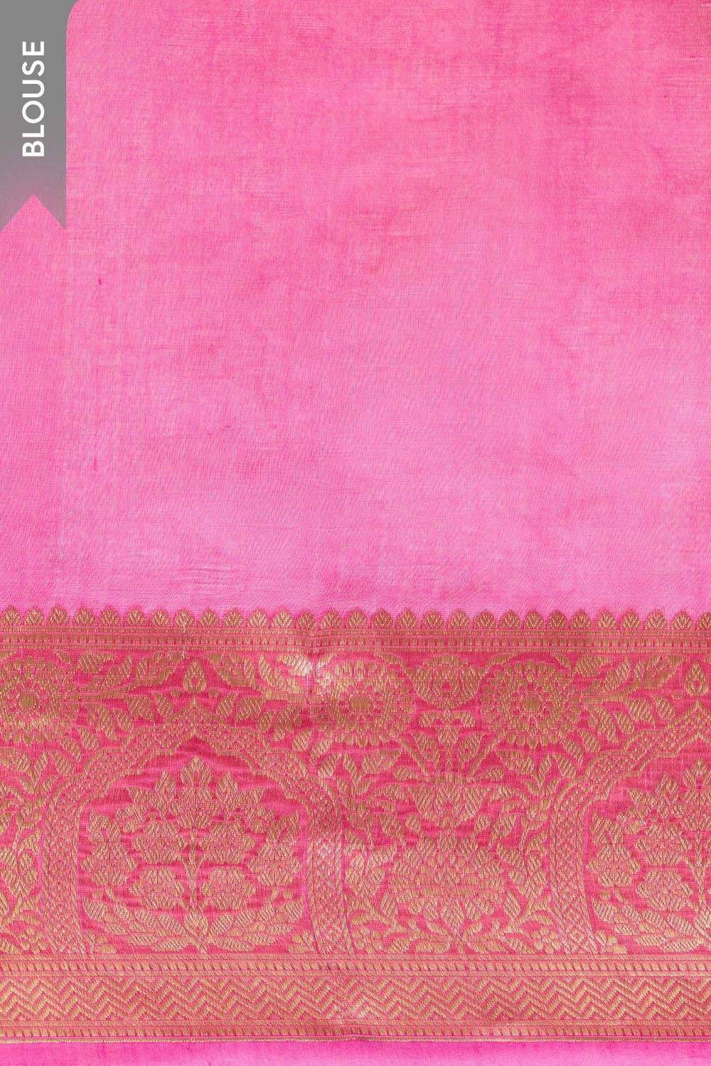 Light Pink Pure Silk Organza Kadwa Banarasi Saree image number null