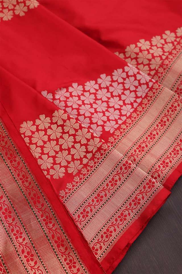 Red Banaras Silk Saree image number