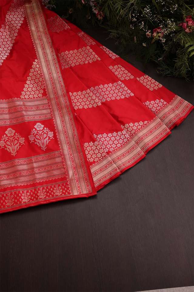 Red Banaras Silk Saree thumbnail image number null