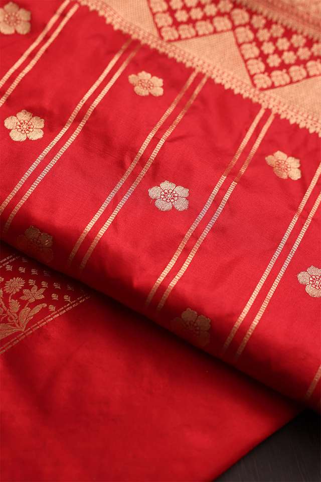 Red Banaras Silk Saree thumbnail image number null