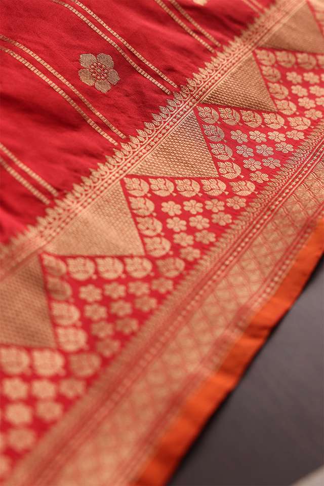 Red Banaras Silk Saree thumbnail image number null