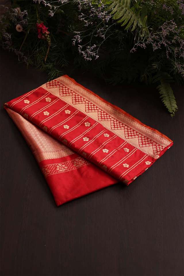 Red Banaras Silk Saree thumbnail image number null