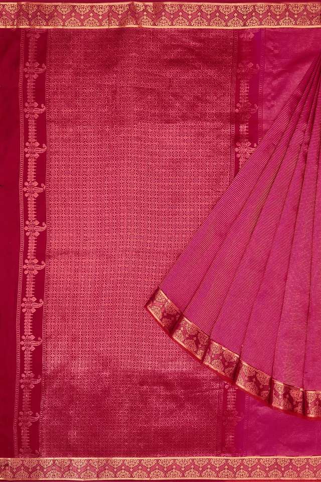 Pink Woven Kanjivaram Inspired Design Pure Silk Saree thumbnail image number null
