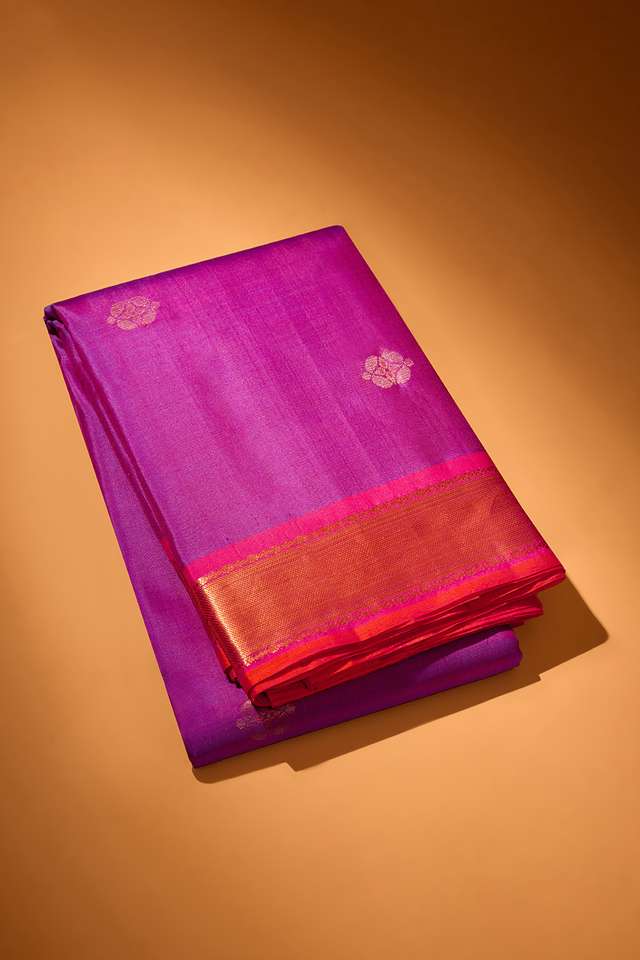 Purple Woven Kanjivaram Inspired Design Pure Silk Saree image number