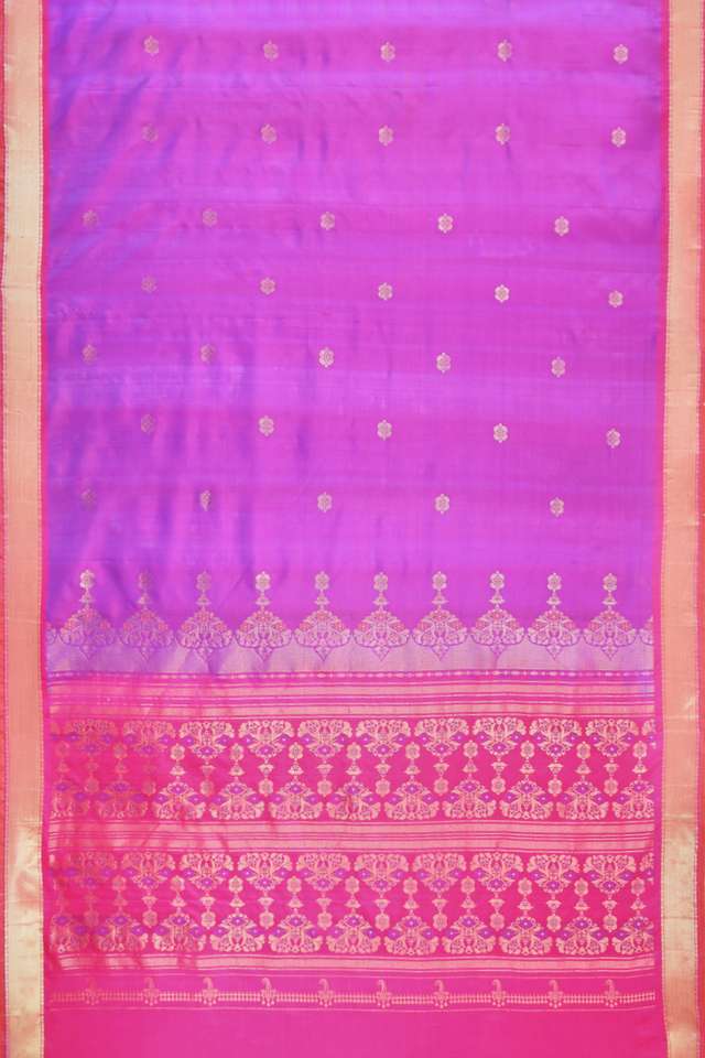 Purple Woven Kanjivaram Inspired Design Pure Silk Saree thumbnail image number null