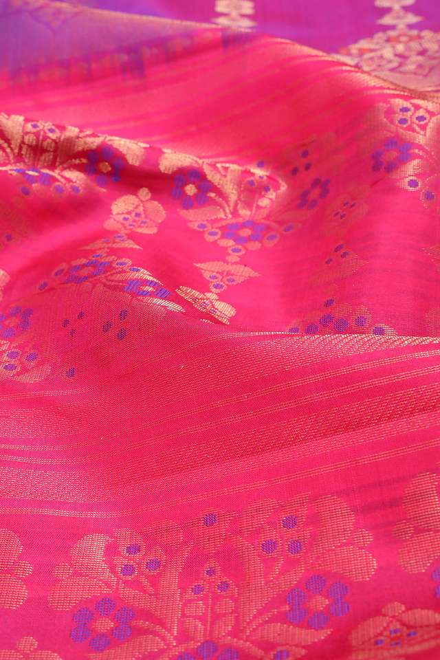 Purple Woven Kanjivaram Inspired Design Pure Silk Saree thumbnail image number null