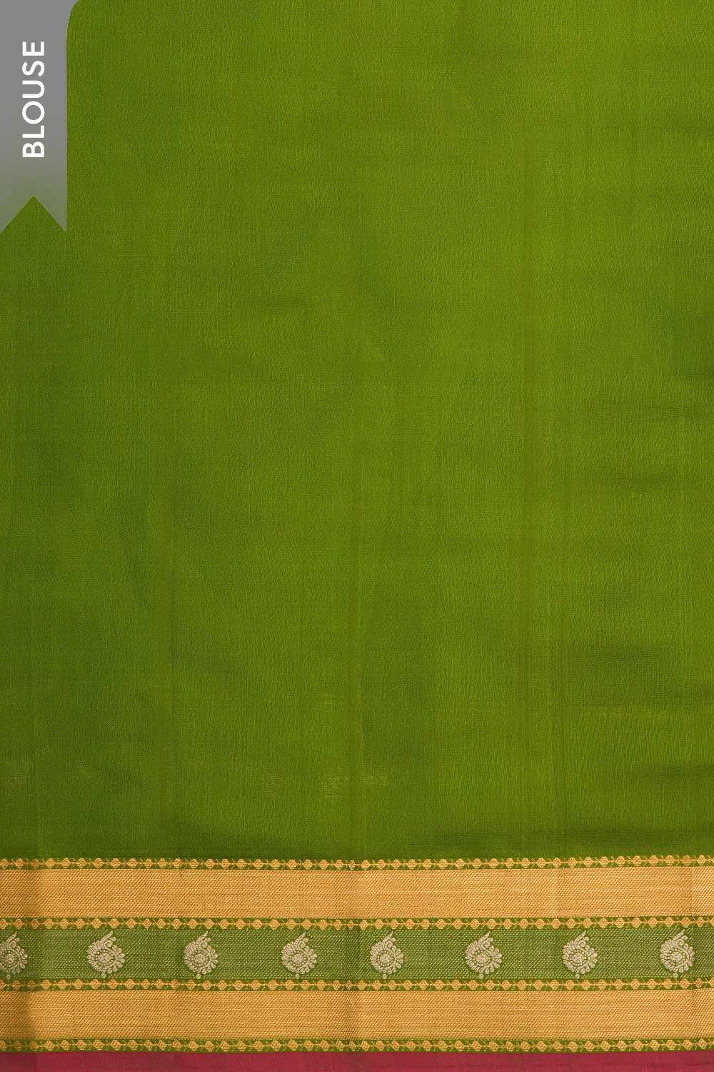 Dark Green Woven Kanjivaram Inspired Design Pure Silk Saree image number null