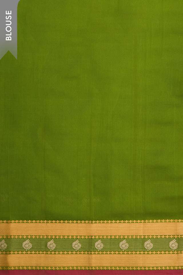 Dark Green Woven Kanjivaram Inspired Design Pure Silk Saree thumbnail image number null