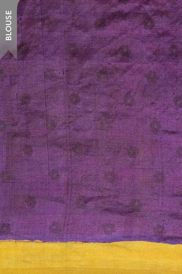 Light Green Pure Silk Block Printed Bengal Saree thumbnail image number null