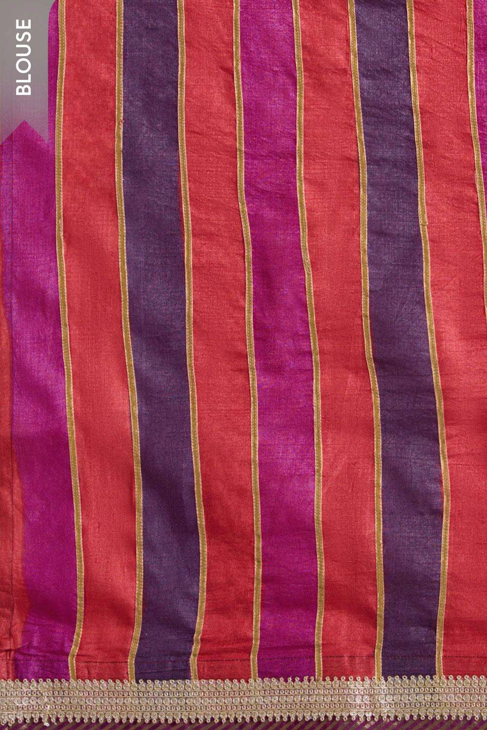 Dark Red Pure Tussar Silk Embroidered Saree image number null