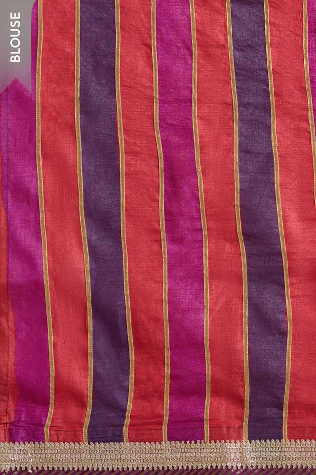 Dark Red Pure Tussar Silk Embroidered Saree thumbnail image number null