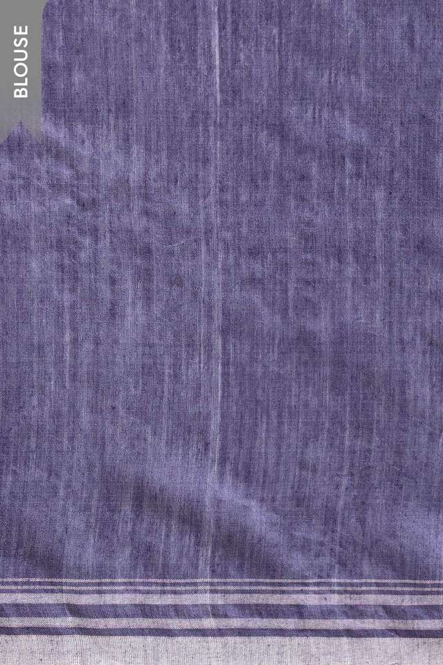 Dark Blue Bhagalpur Woven Pure Tussar Silk Saree thumbnail image number null