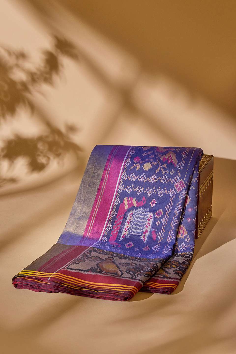 Blue Rajkot Pure Silk Ikat Saree