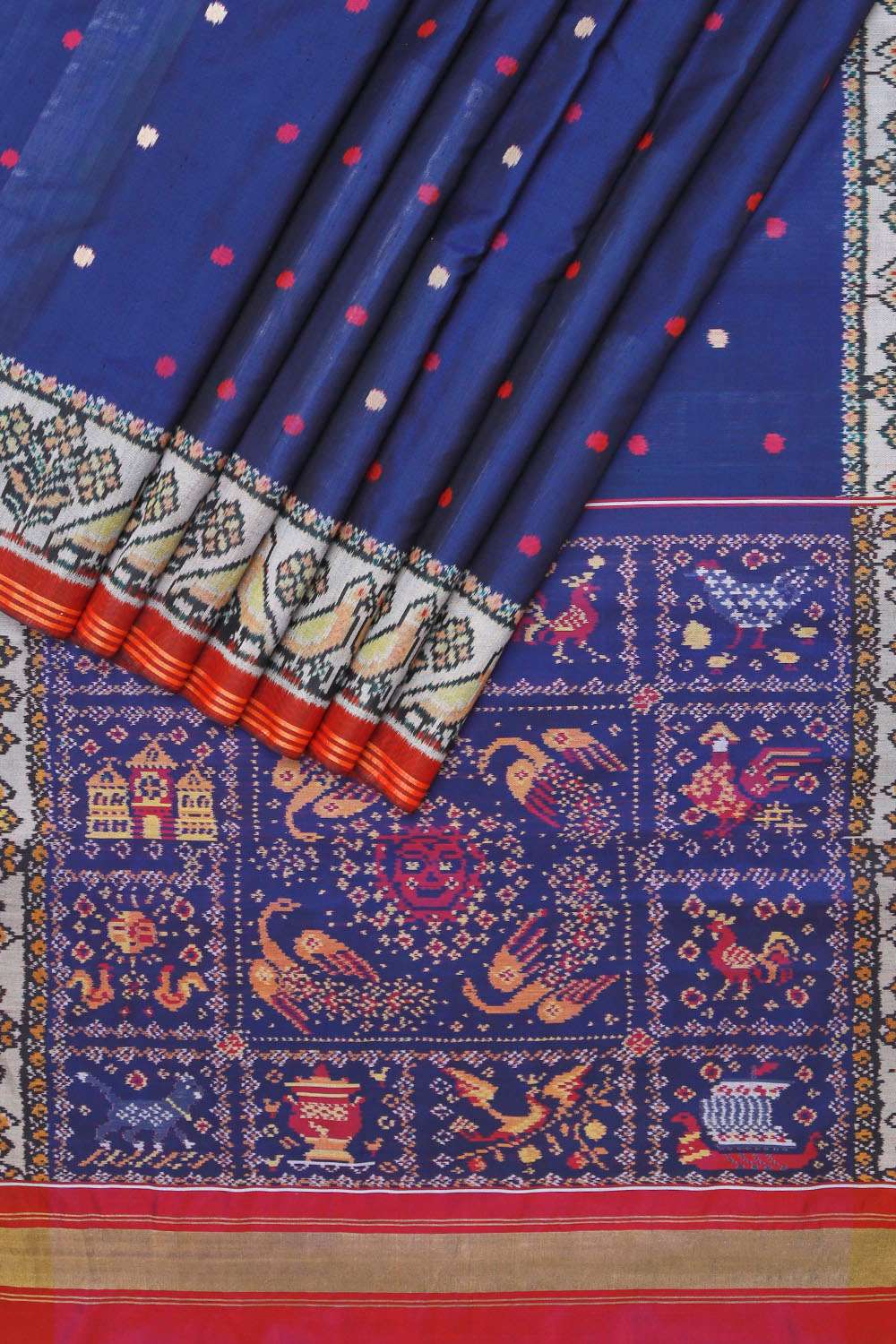 Blue Rajkot Pure Silk Ikat Saree image number null