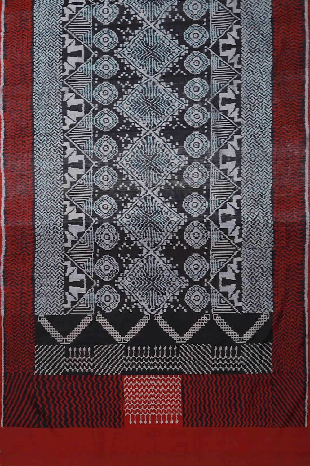 Black Rajkot Pure Silk Ikat Saree image number null