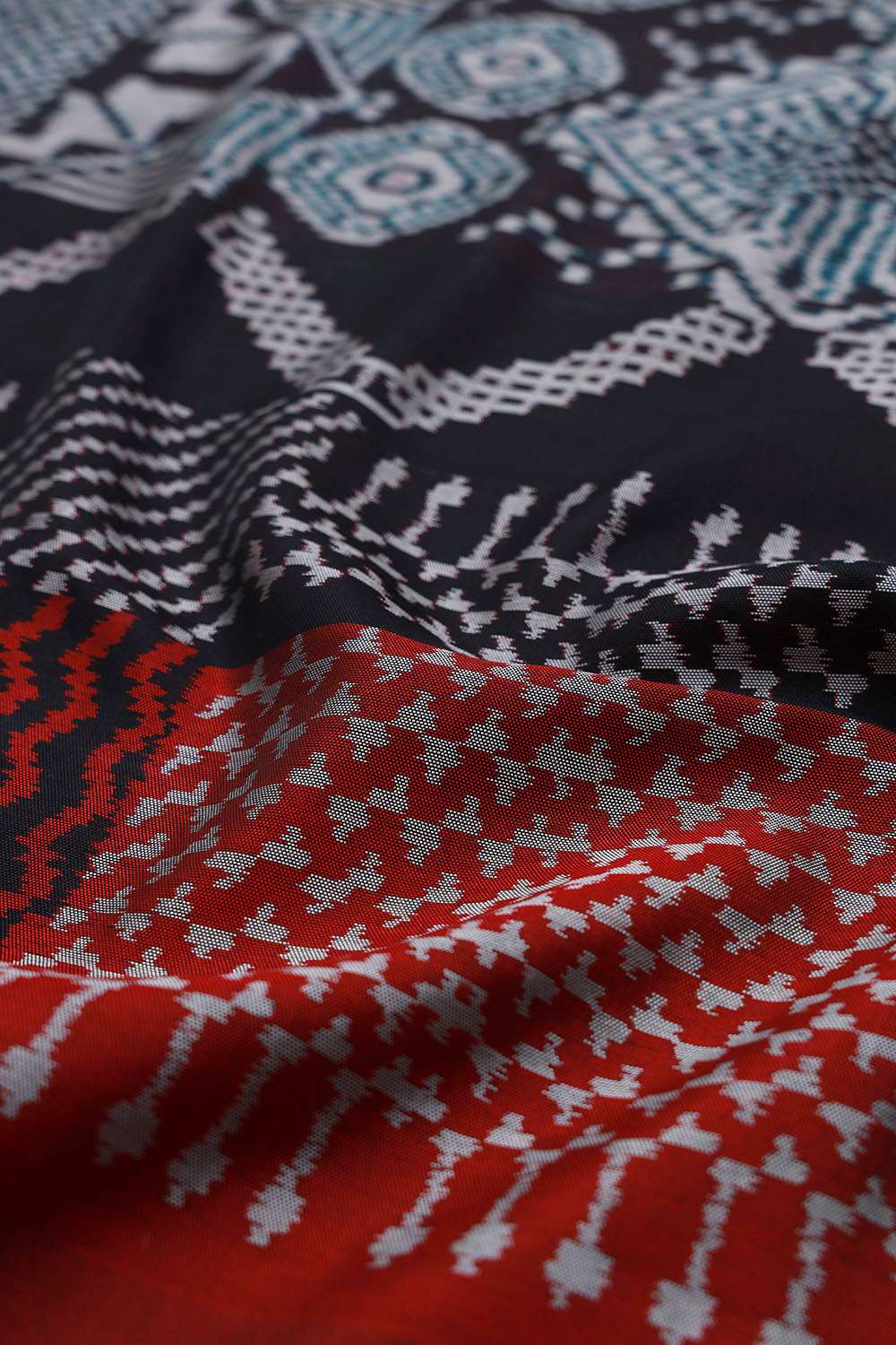 Black Rajkot Pure Silk Ikat Saree image number null